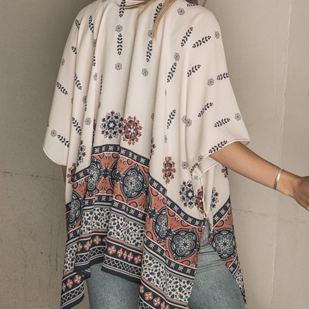 Ivory & Coral Arabesque Kimono - Picture 5 of 6